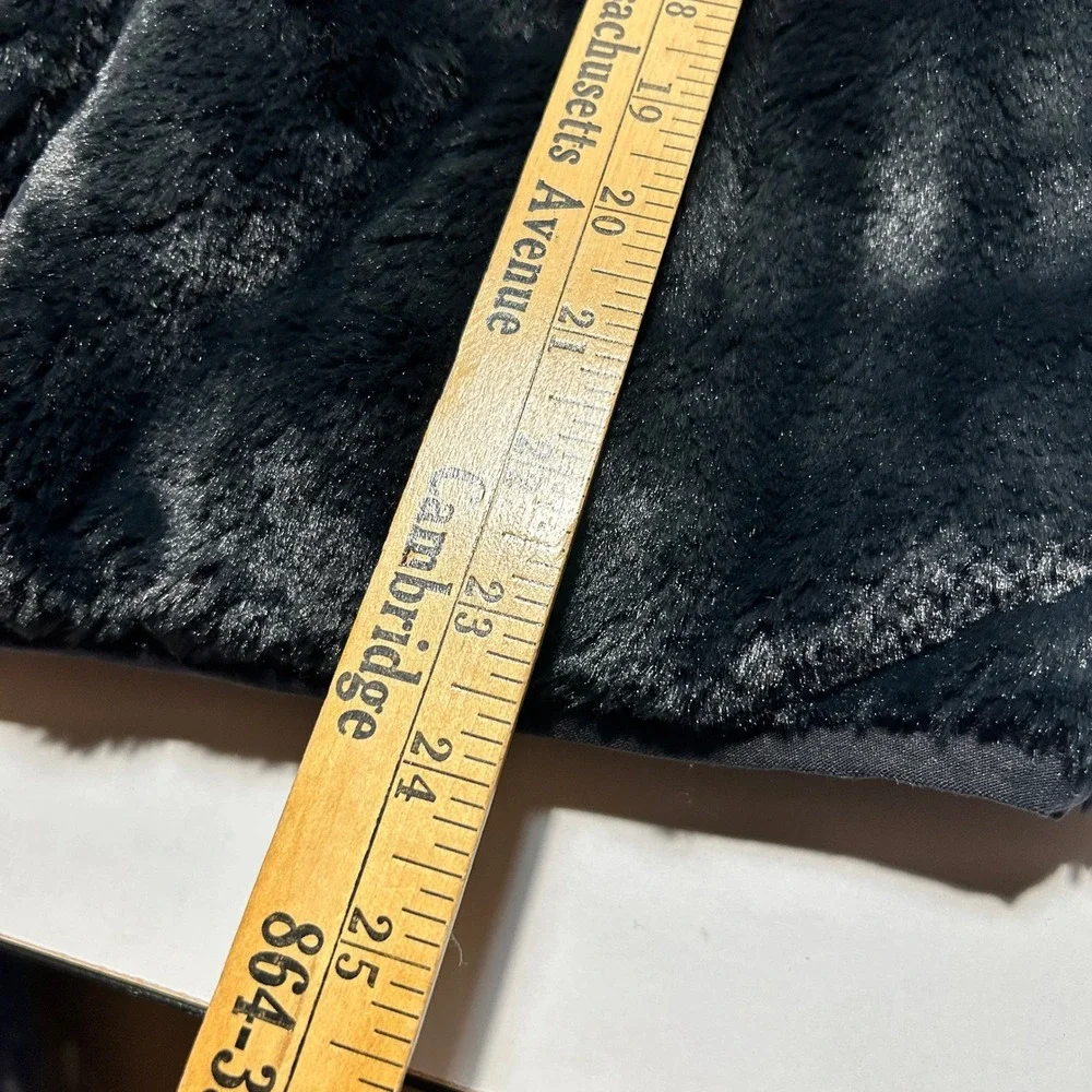 Abercrombie Kids Black Reversible Faux Fur Hooded Puffer Jacket 13/14 244J1129